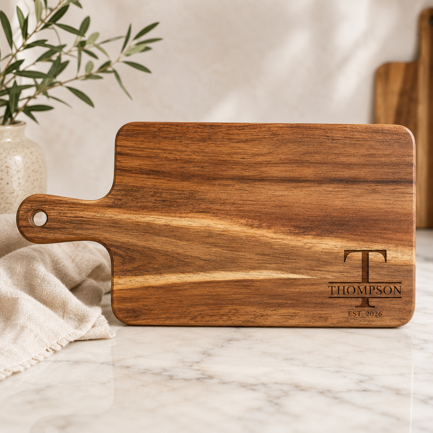 Personalized Engraved Acacia Wood Cutting Board