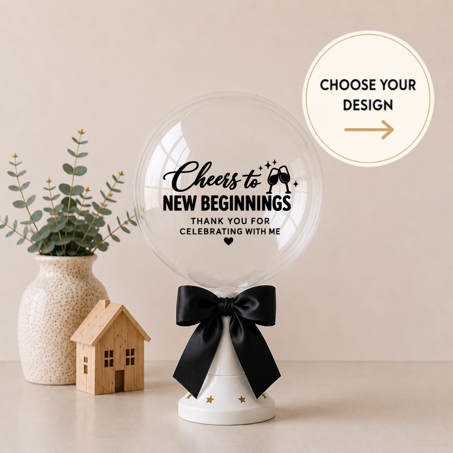 Clear Balloon on Stand