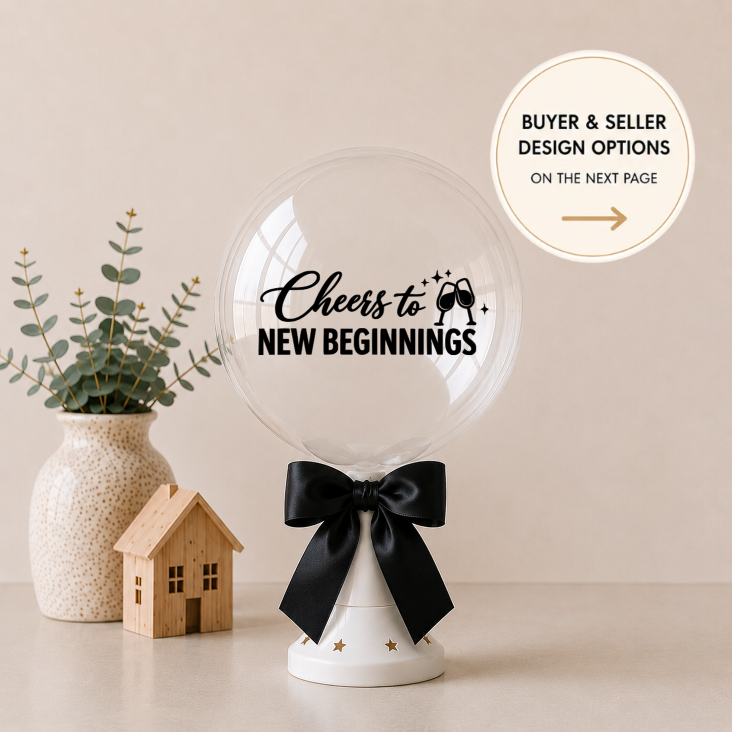 Clear Balloon on Stand