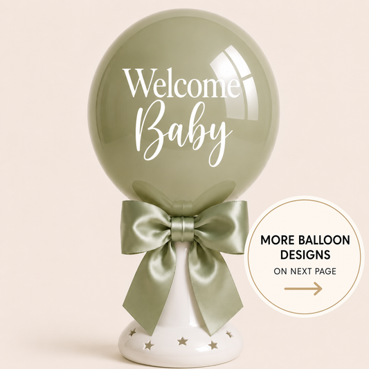 Welcome Baby Balloon Centerpiece on Display Stand