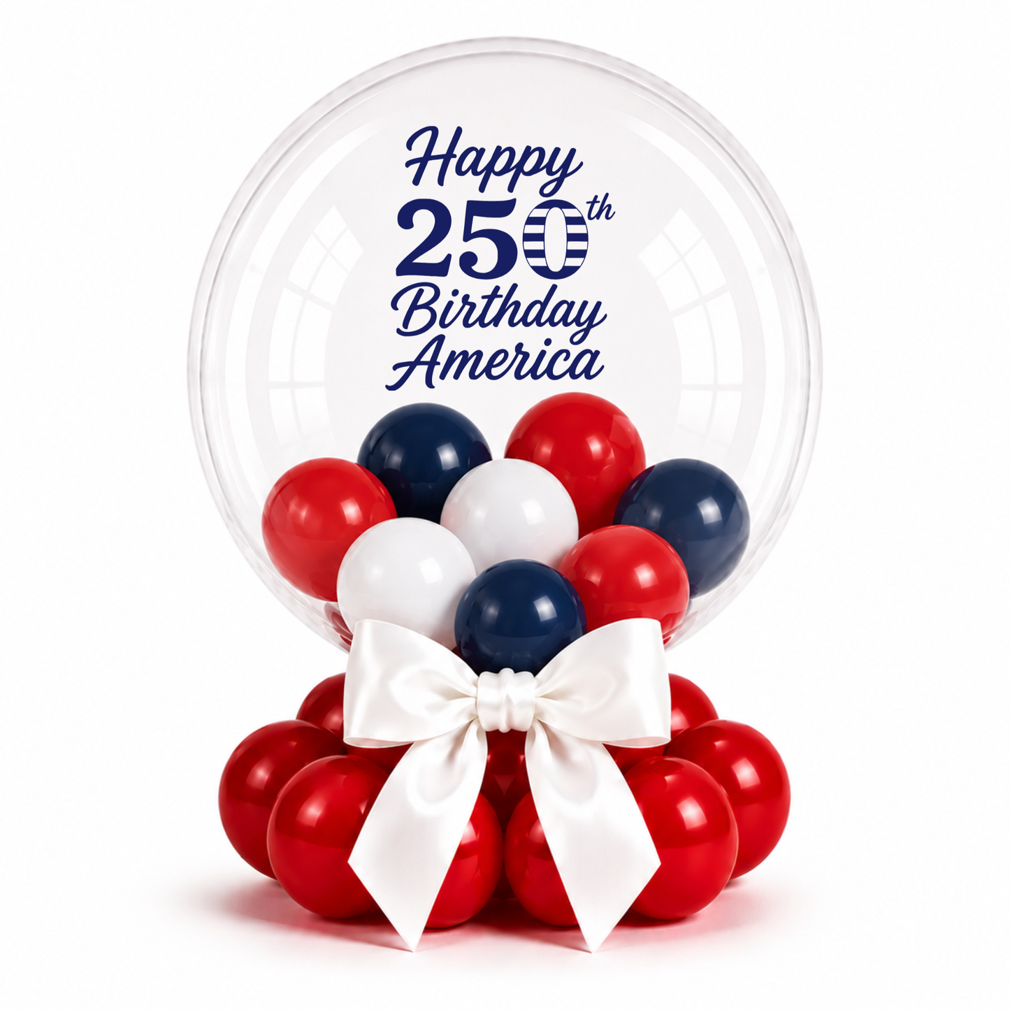 Happy 250th Birthday America Balloon Centerpiece | Patriotic 4th of July Balloon Display