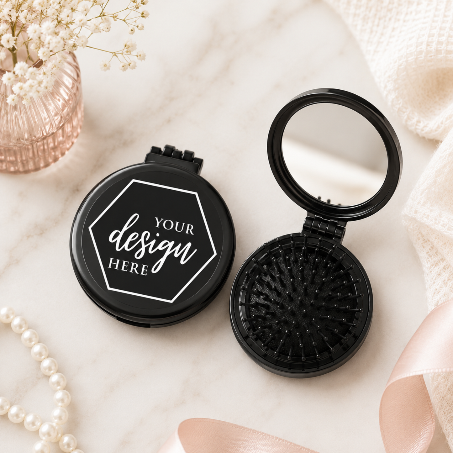 Custom Compact Brush with Mirror