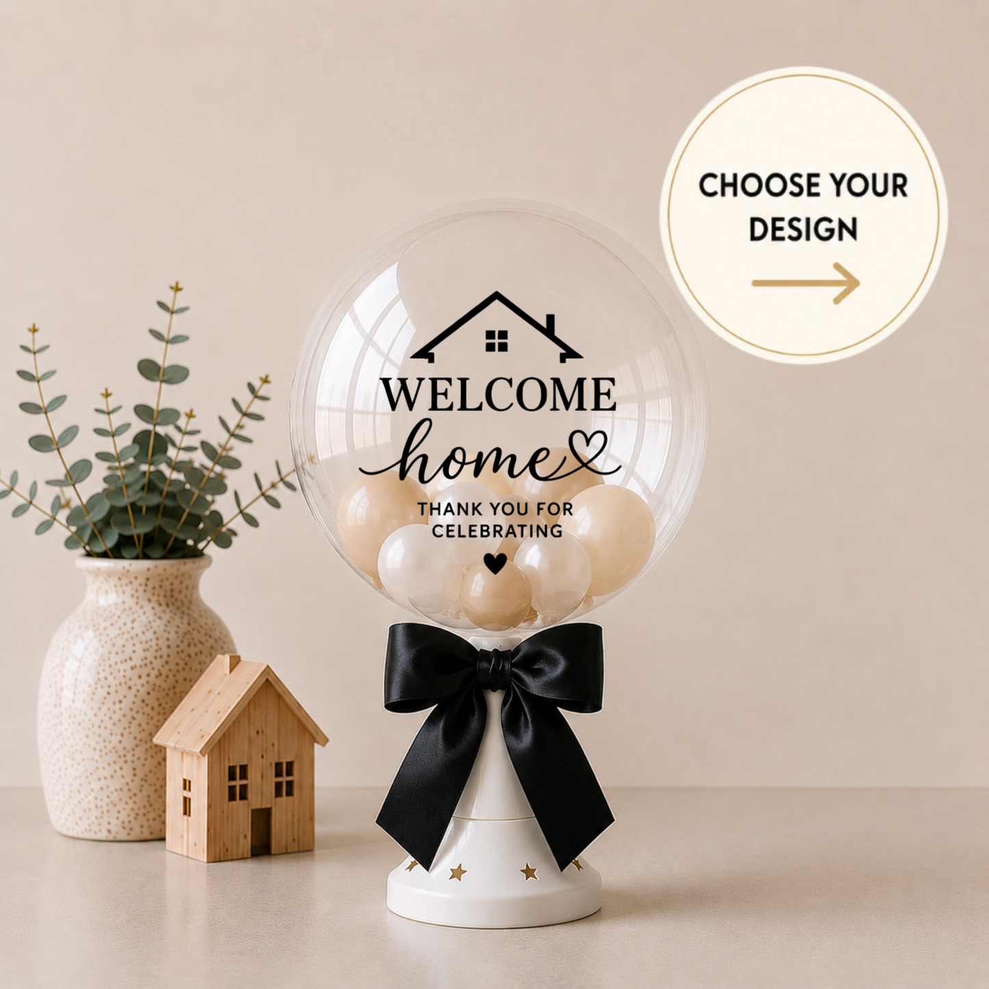 Clear Balloon on Stand + Balloons Inside