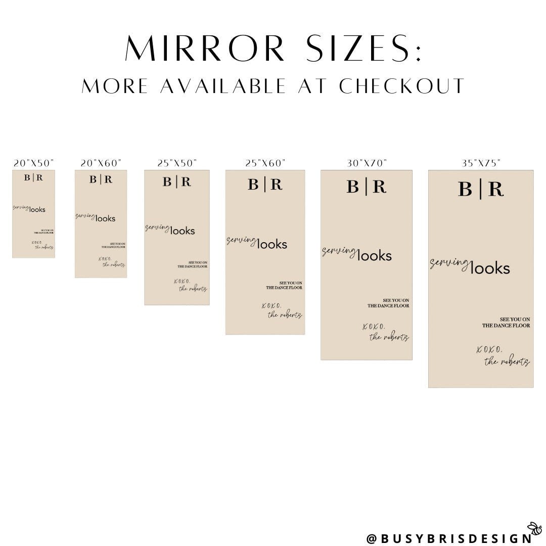 Serving Looks Wedding Mirror Decal