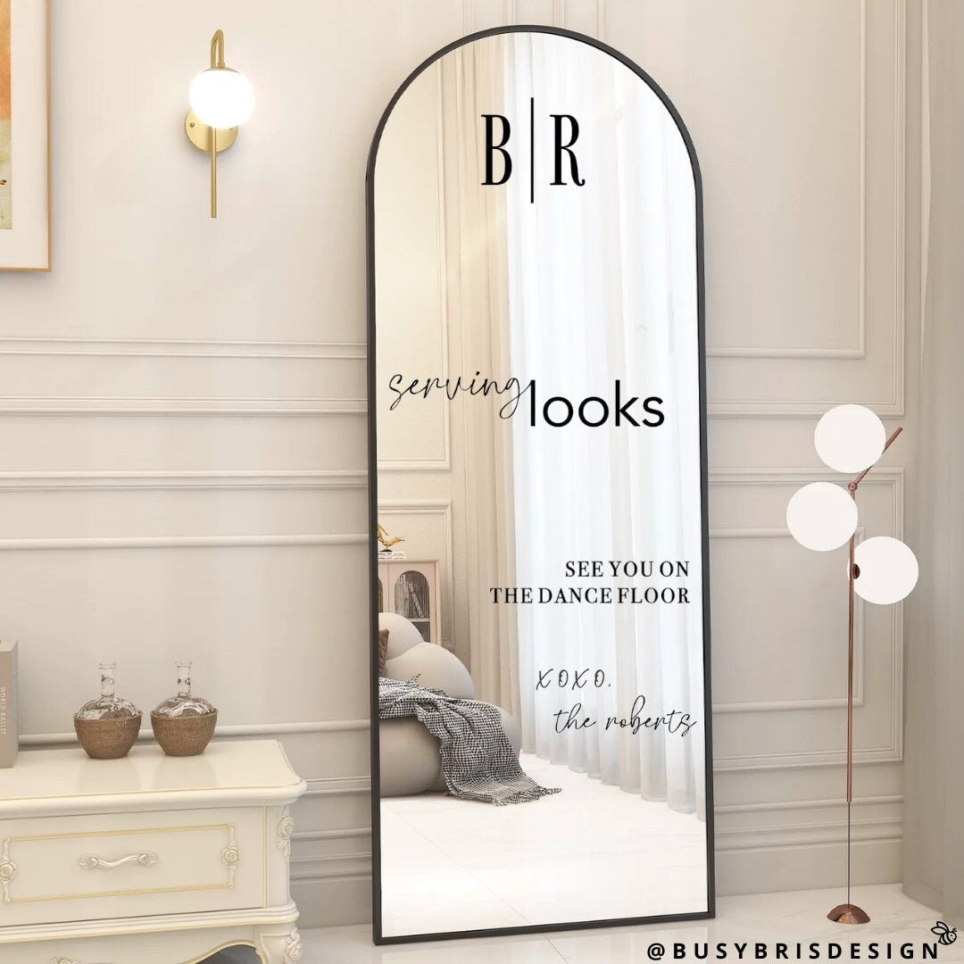 Serving Looks Wedding Mirror Decal