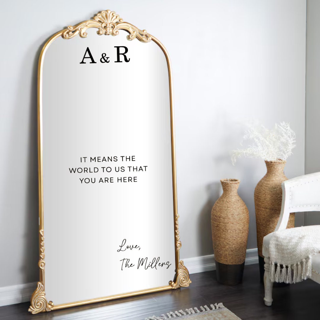 It Means The World To Us Wedding Mirror Decal