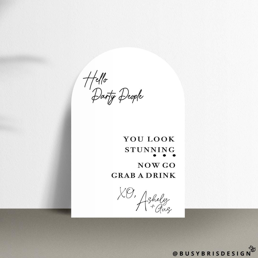 Hello Party People Wedding Mirror Decal